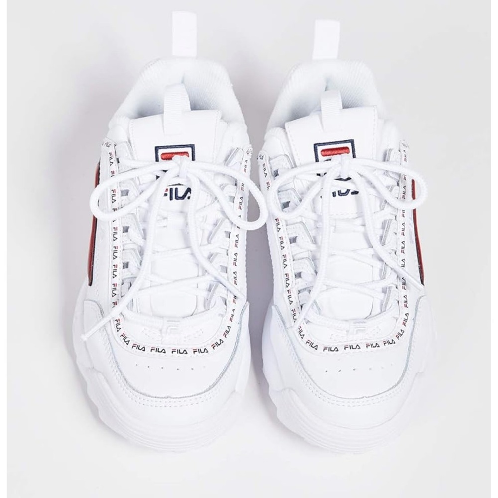 Fila Women's Disruptor II Premium Repeat Shoes White/Navy/Red
